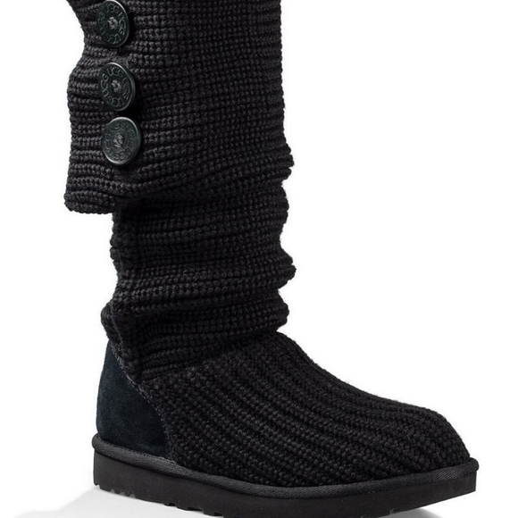 UGG Classic Cardy II Knit Boot Size 7 Black - Picture 7 of 17